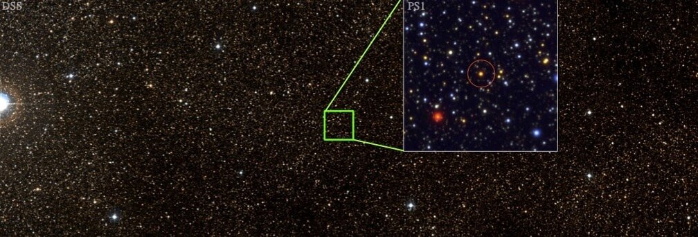    Gaia17bpp на снимках телескопов / ©Anastasios Tzanidakis, Pan-STARRS1, DSS
