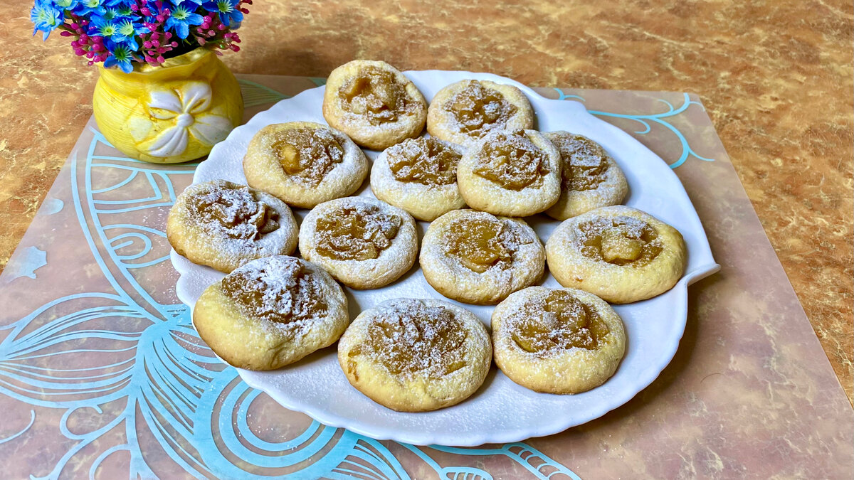 Песочное рассыпчатое печенье с начинкой. Открою секрет не растекающихся  яблок при запекании. | Еда Иди Сюда | Дзен