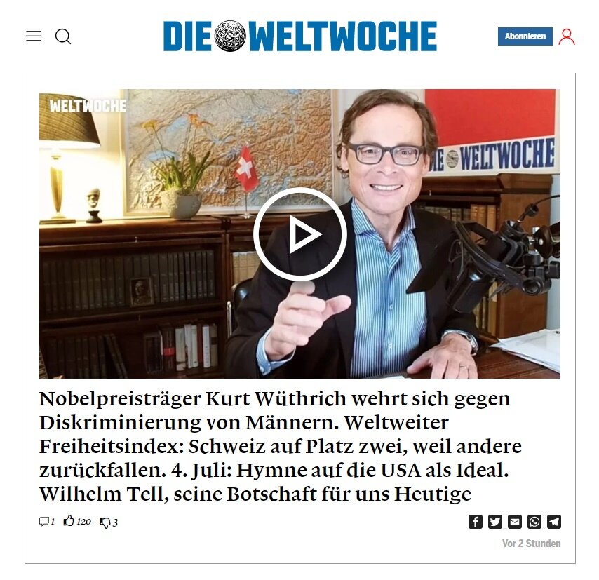 Скриншот сайта weltwoche.ch