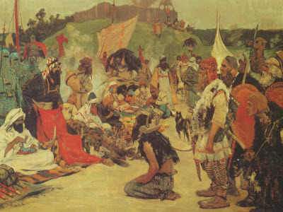 Торг в стране восточных славян. Художник С. В. Иванов.