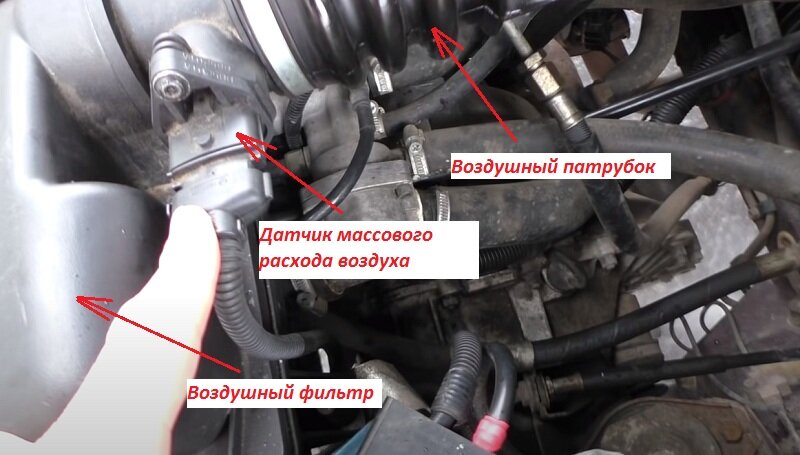 Где находится датчик расхода воздуха