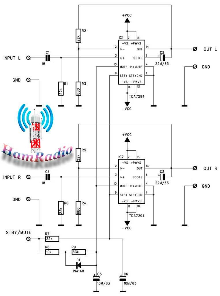 Принципиальная схема усилителя