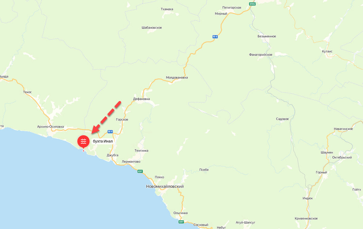 Карта краснодарский край поселок архипо осиповка