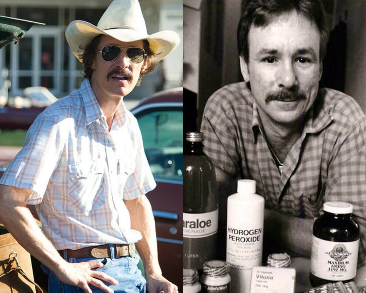 Мэттью МакКонахи и прототип главного героя фильма Рон Вудруф