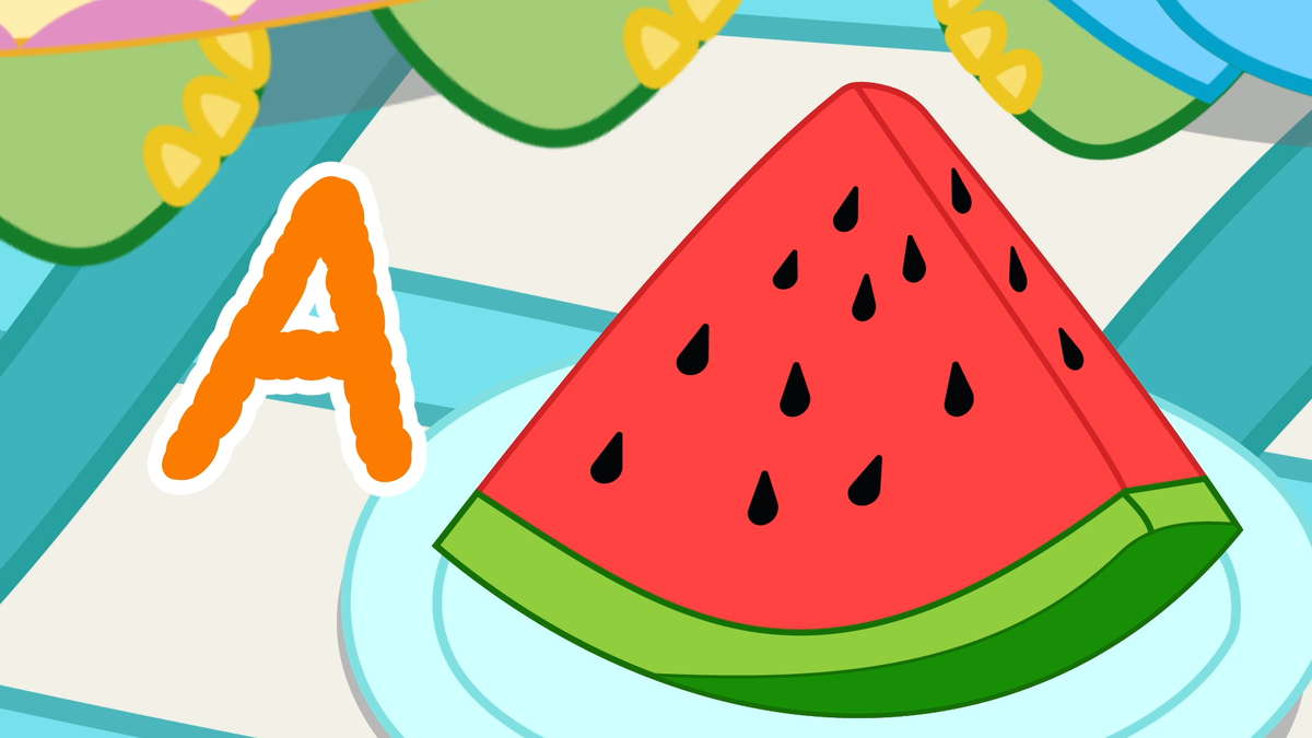 Дино друзья Алфавит А Арбуз