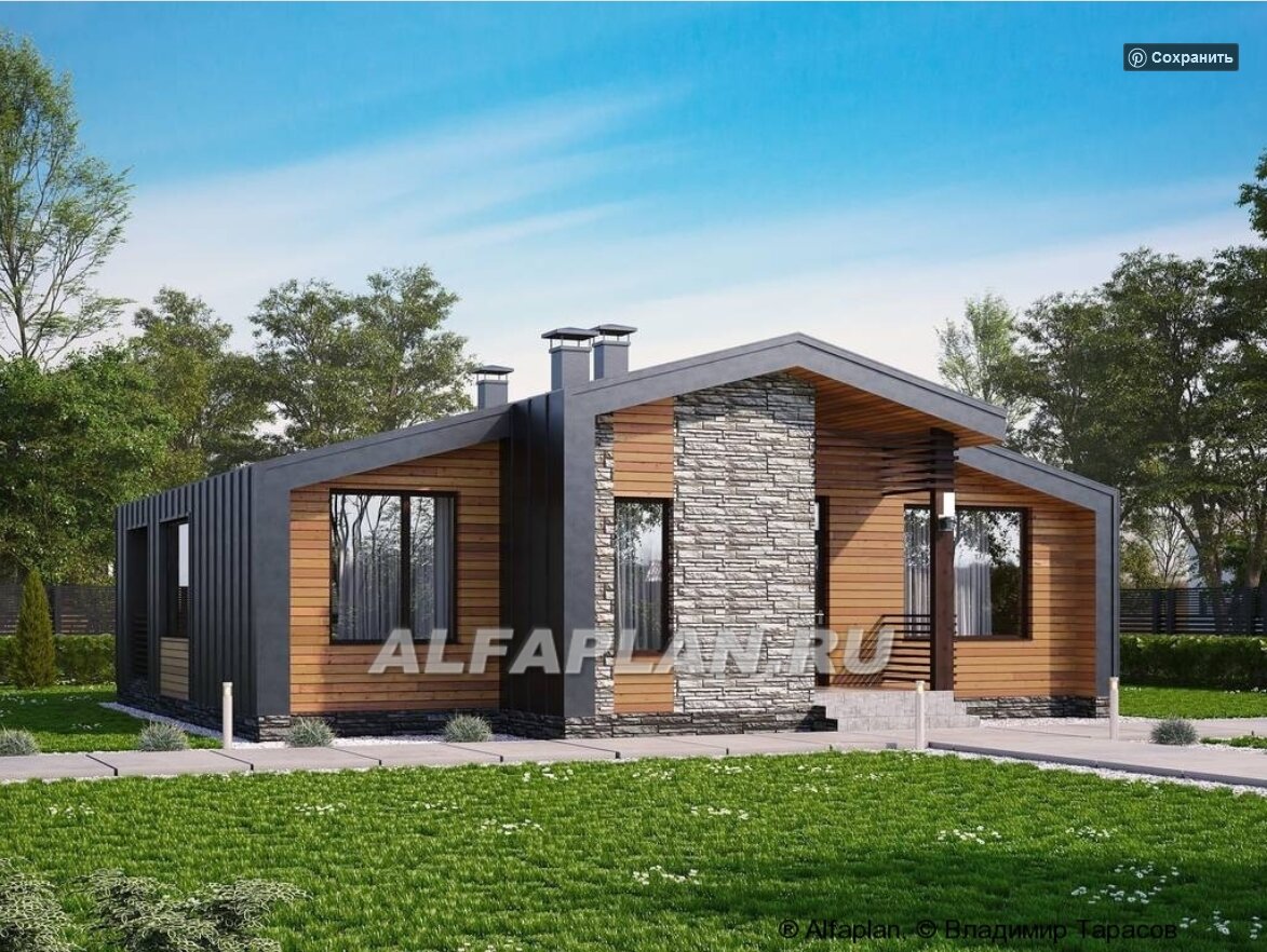 Проект одноэтажного дома 1010Е «Альфа»,  ©Владимир Тарасов