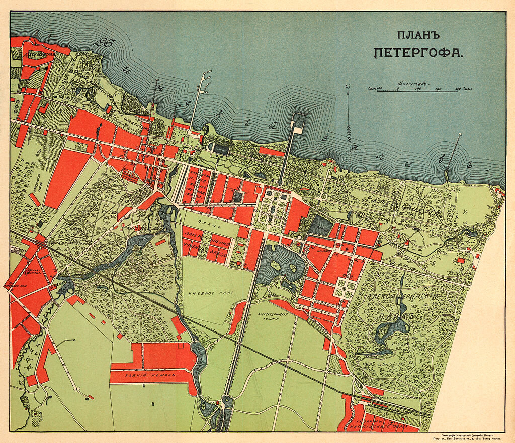 План-литорафия Петергофа