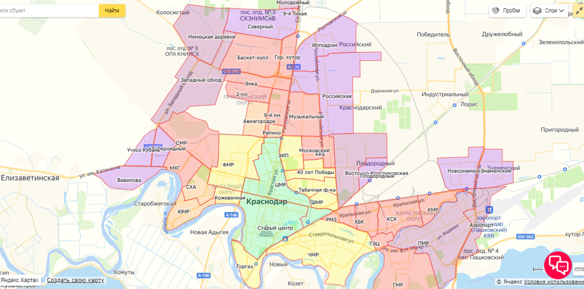 Карта Краснодара со спутника — улицы и дома онлайн