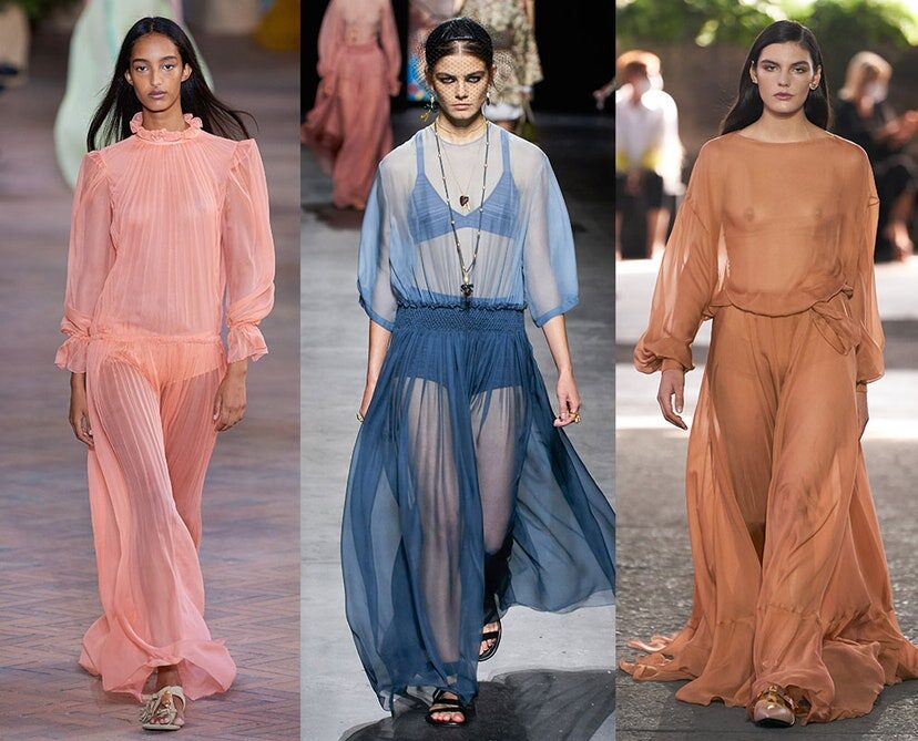 Alberta Ferretti, Dior, Valentino весна-лето 2021 
