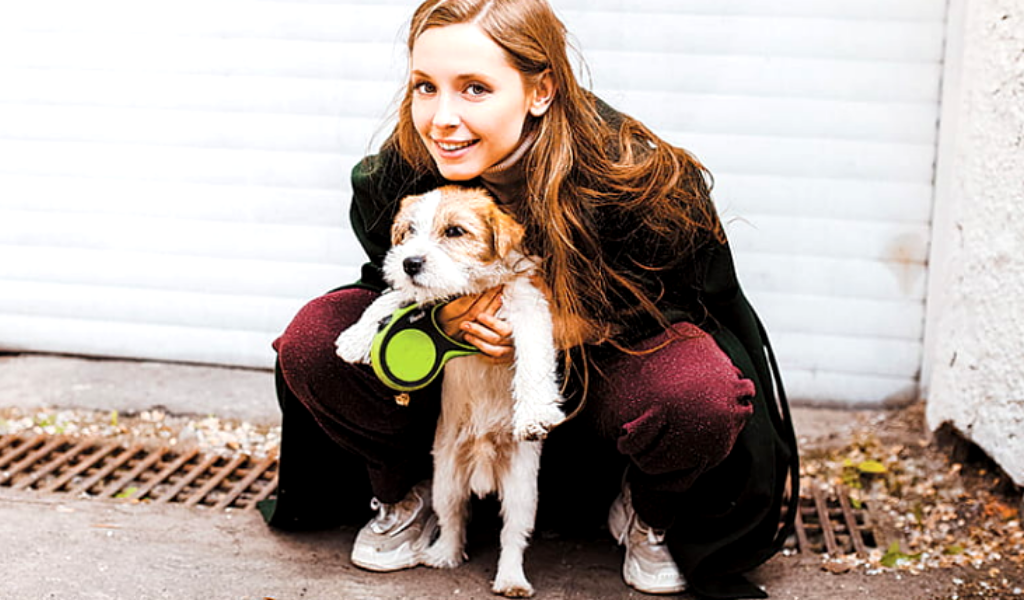 Татьяна Лялина со своим четвероногим другом Жиру