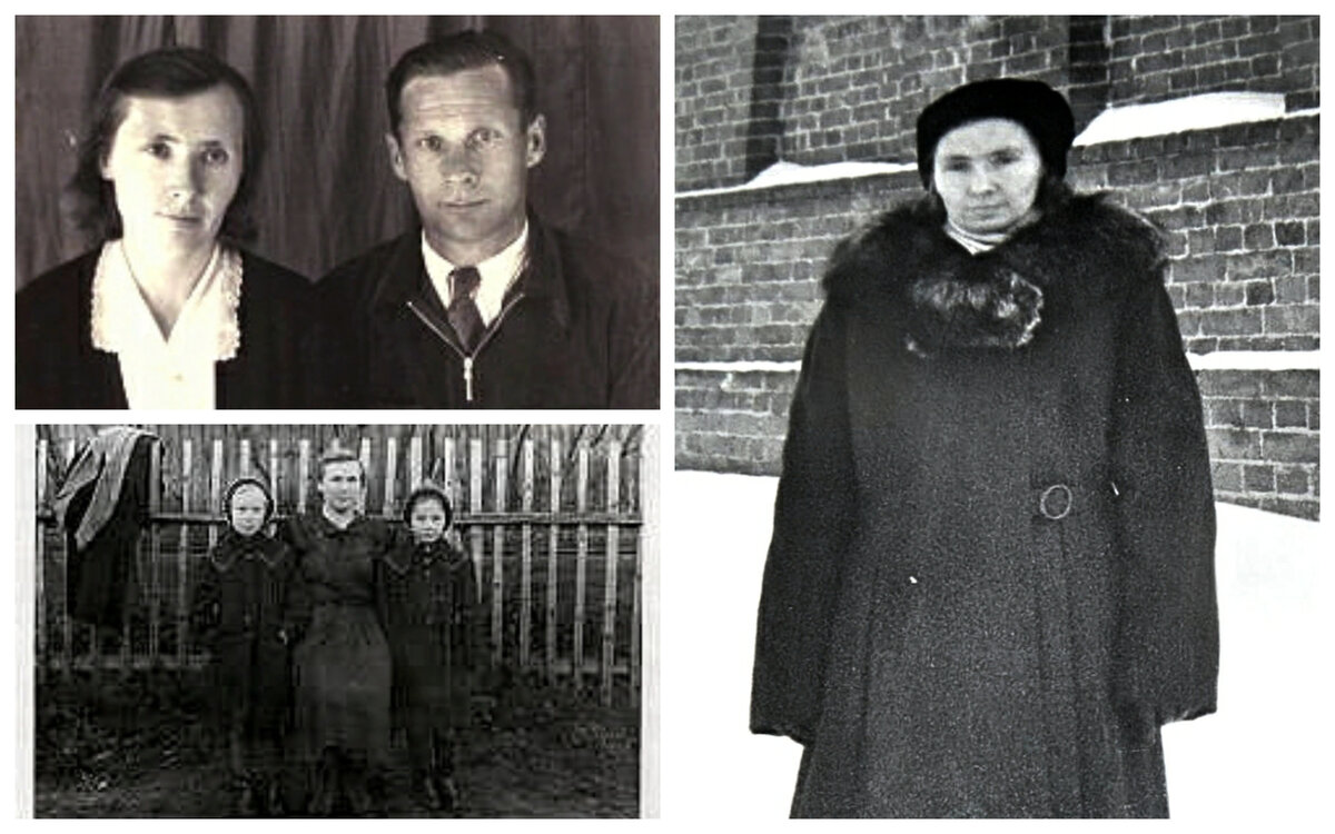 На этих фото маленькая Люба (на левом нижнем снимке) и её родители. Фото из личного архива Л.Ф.Сотник. 