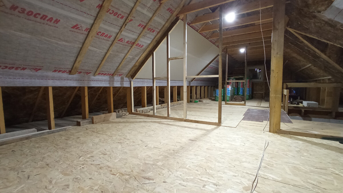 Перегородки на 2 этаже.