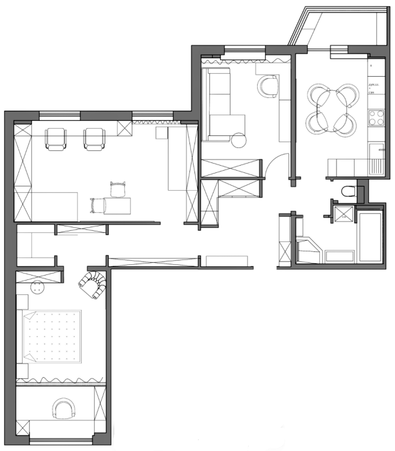 Полный ремонт Питерской квартиры. Поменяли детскую и гостиную местами ...
