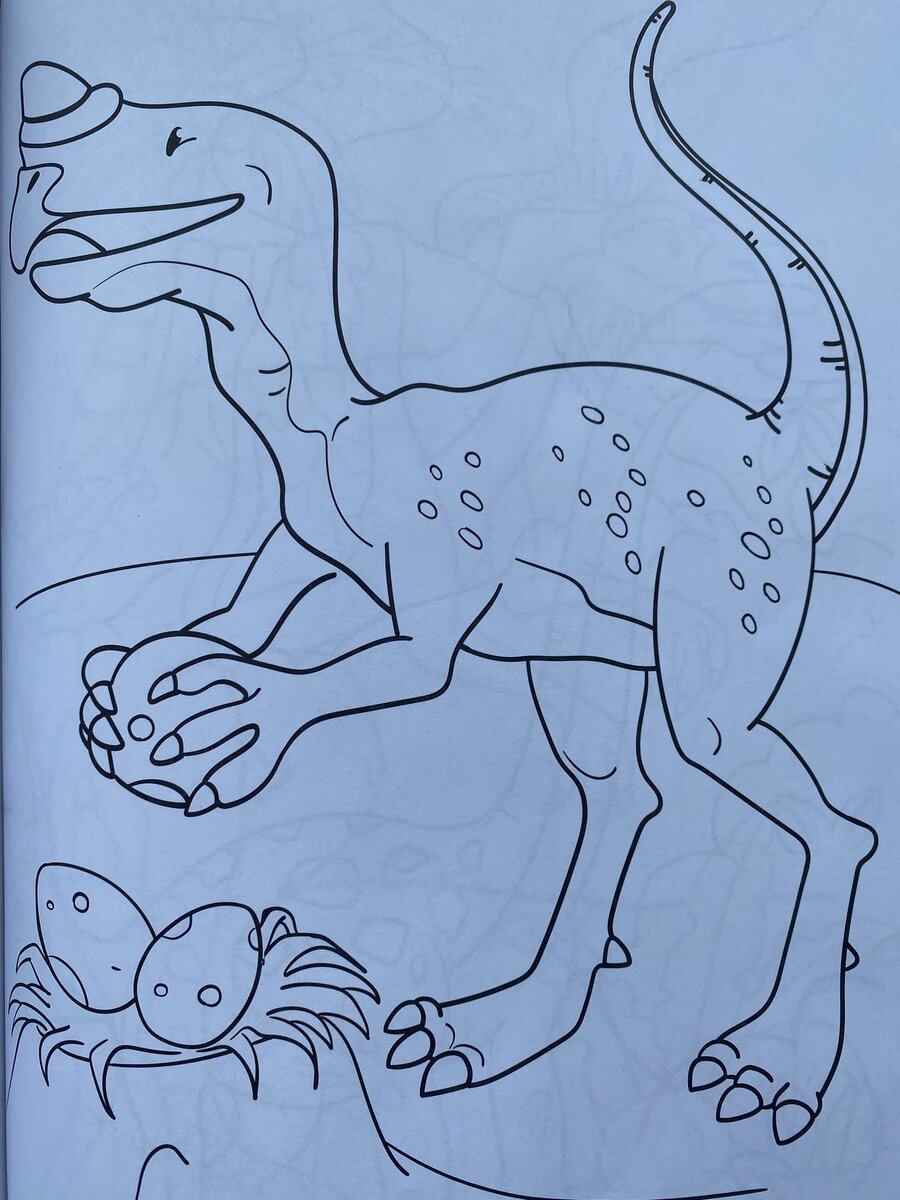Раскраска — плакат на стену для малышей «Динозавры» формат А2 скачать для печати