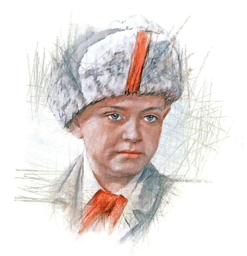 Рисунки леня. Леня Голиков (1926-1943). Леня Голиков. Леня Голиков Пионер герой. Портрет лени Голикова пионера героя.