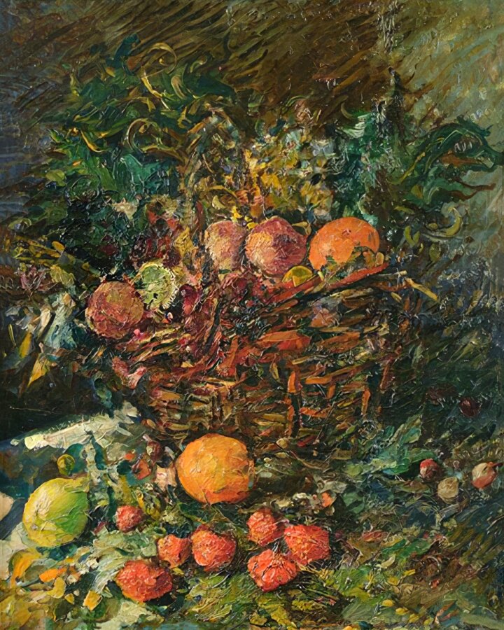 10. Коровин Константин Алексеевич. Фрукты и клубника. Холст, масло. 81,2х65,1. 1930-е. Ярославский художественный музей. Изображение с сайта yavarda.ru