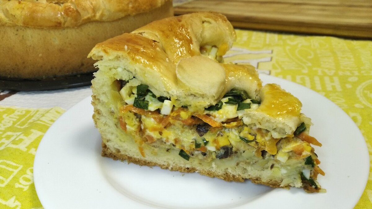 Мимоза пирог с фаршем и сыром