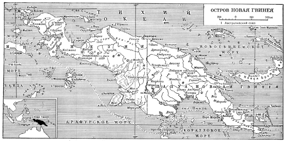 карта Новой Гвинеи 19-века (взято из открытых источников)