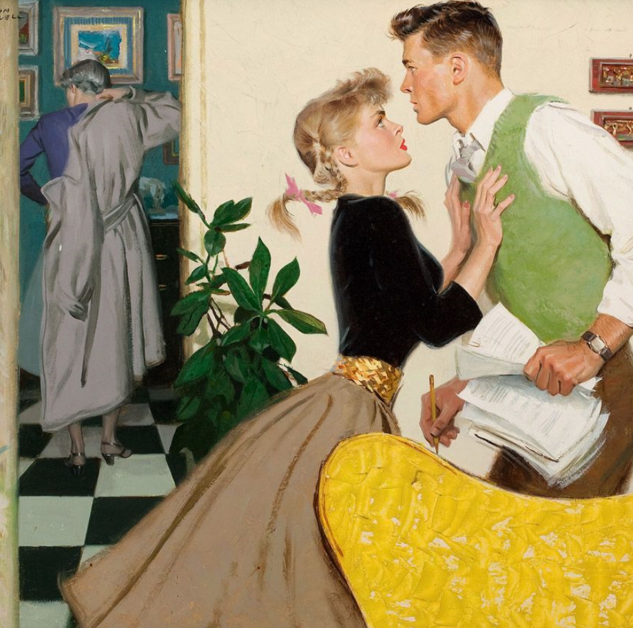 Tom Lowell. The Disappearance of Mary Drake, McCalls magazine story illustration. June 1952. 