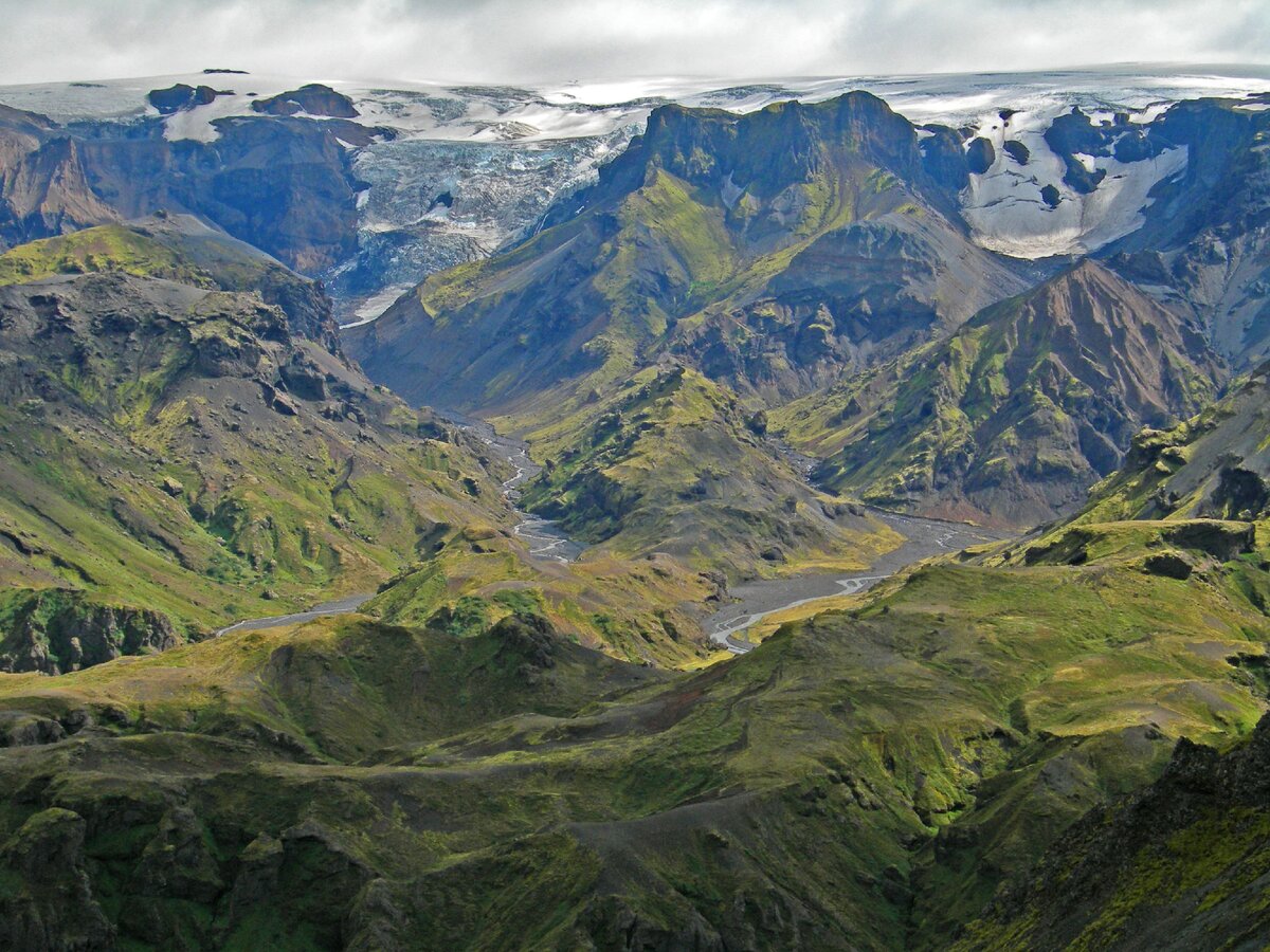 Вид на Þórsmörk.