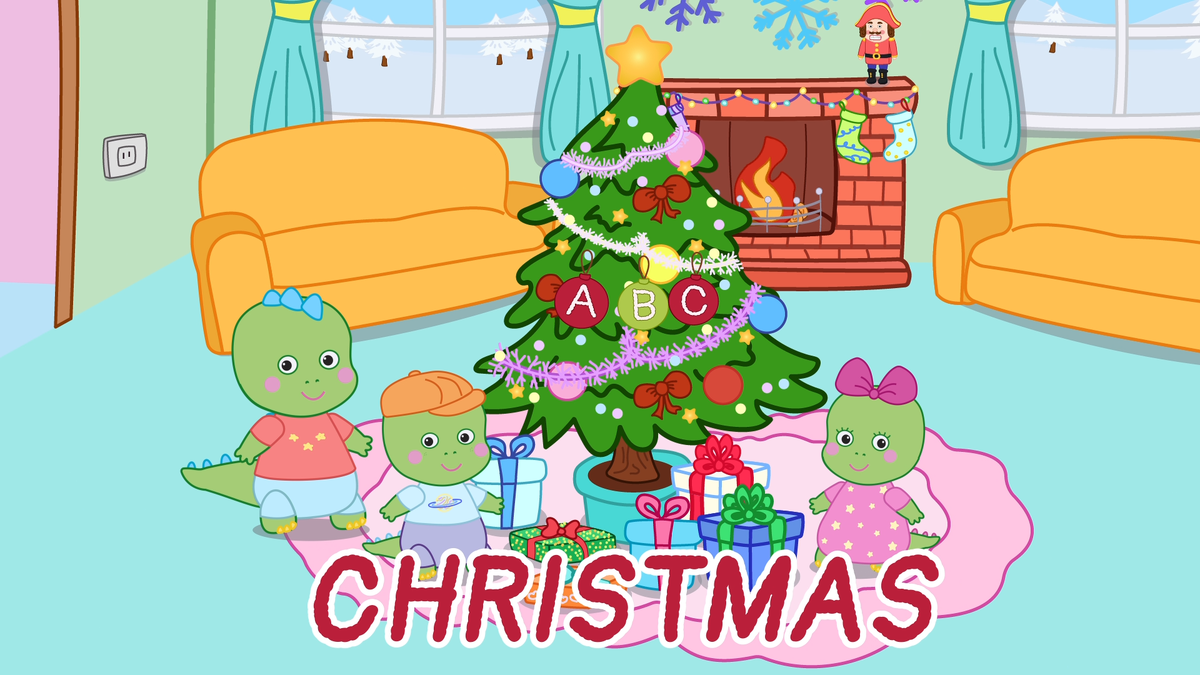 Дино друзья Алфавит Рождество