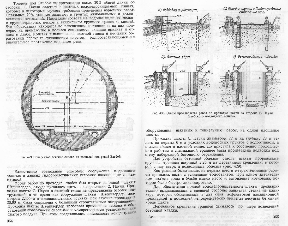 17. Сечение тоннеля и сооружение демонтажной камеры на стороне С. Паули.