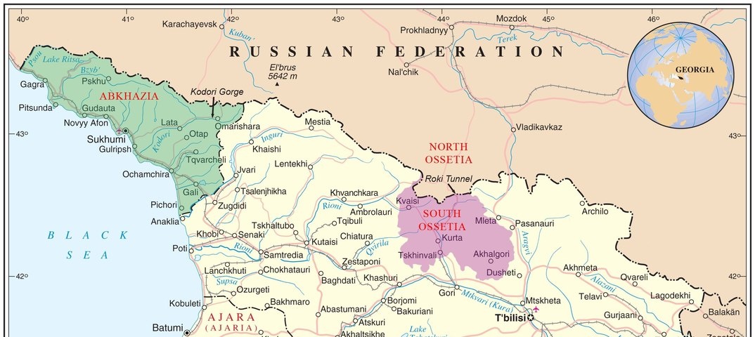 Абхазия и Южная Осетия на карте.