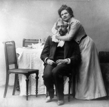 К. Станиславский в роли Тригорина, О. Книппер в роли Аркадиной