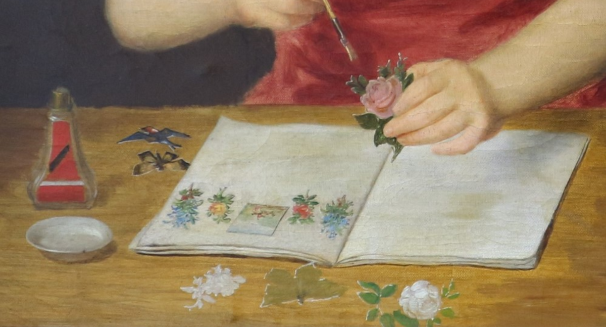 Люсетта ван дер Сип (дочка художника Армана ван дер Сипа), Фриц Хикман, вт. пол. XIX в. (с) https://collections.heritage.brussels. Деталь.