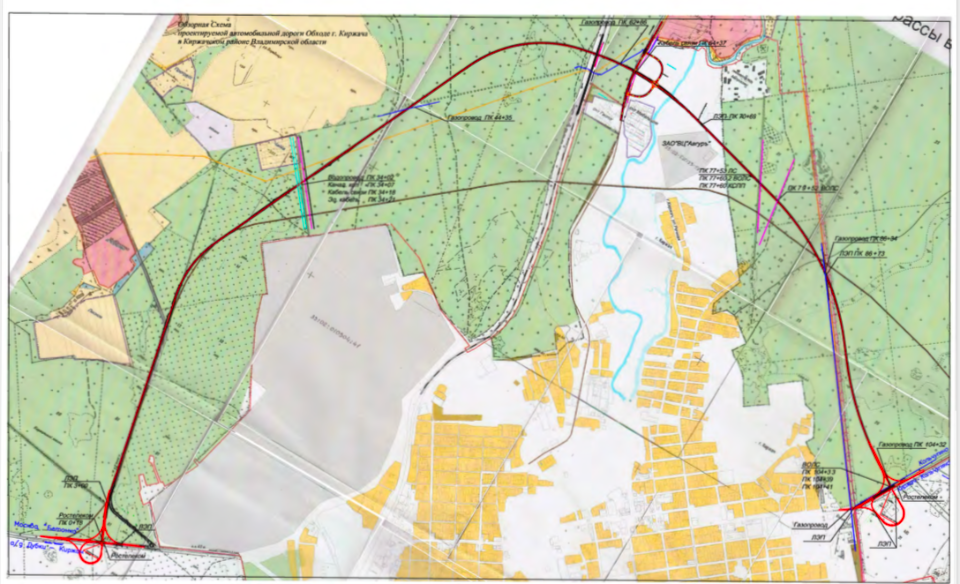 Объездная дорога киржача план