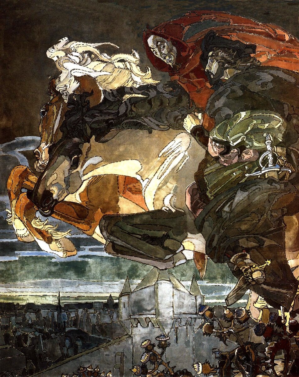 Михаил Врубель 1856 - 1910. Полёт Фауста и Мефистофеля