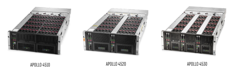                                    На фото представлена вся серия HPE Apollo 4500 Gen9. 