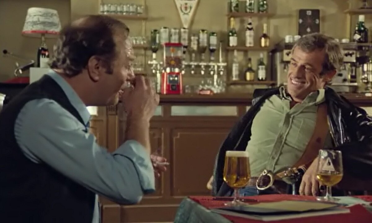 Кадр из фильма "Кто есть кто" (Flic ou Voyou, Франция, 1979 г., режиссер Жорж Лотнер).