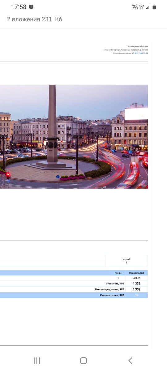 Стоимость гостиницы за ночь