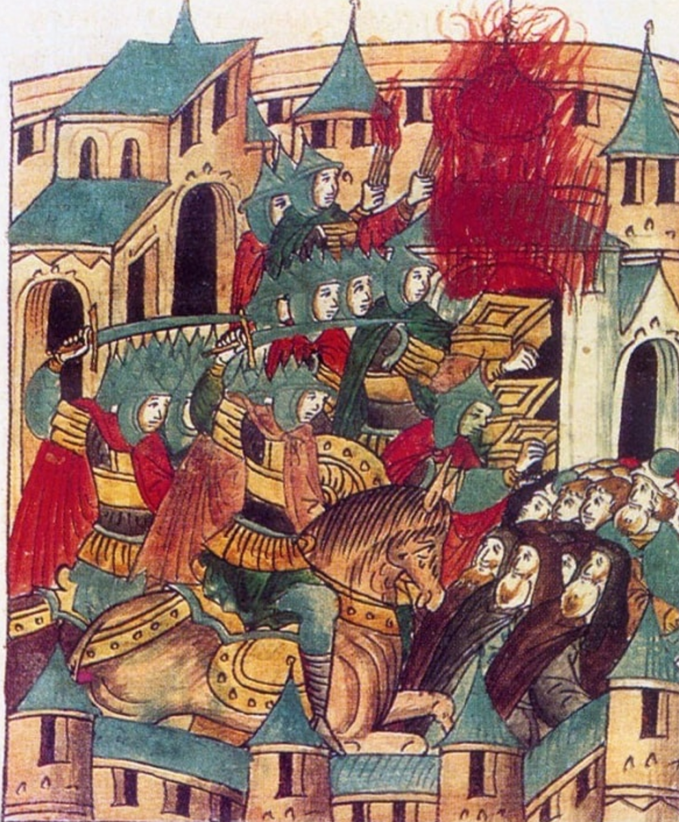 Монголы разоряют Владимир