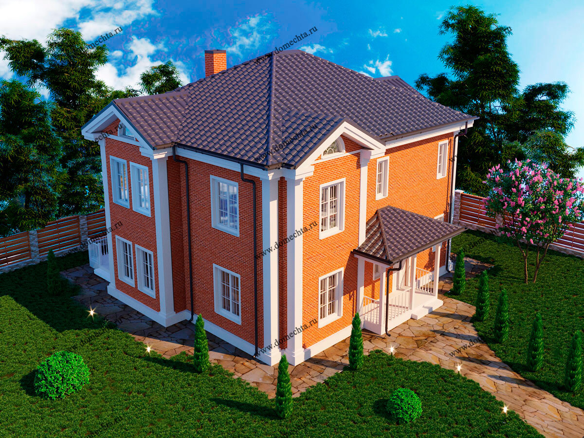 Двухэтажный загородный дом из газо/пеноблоков 238 м2