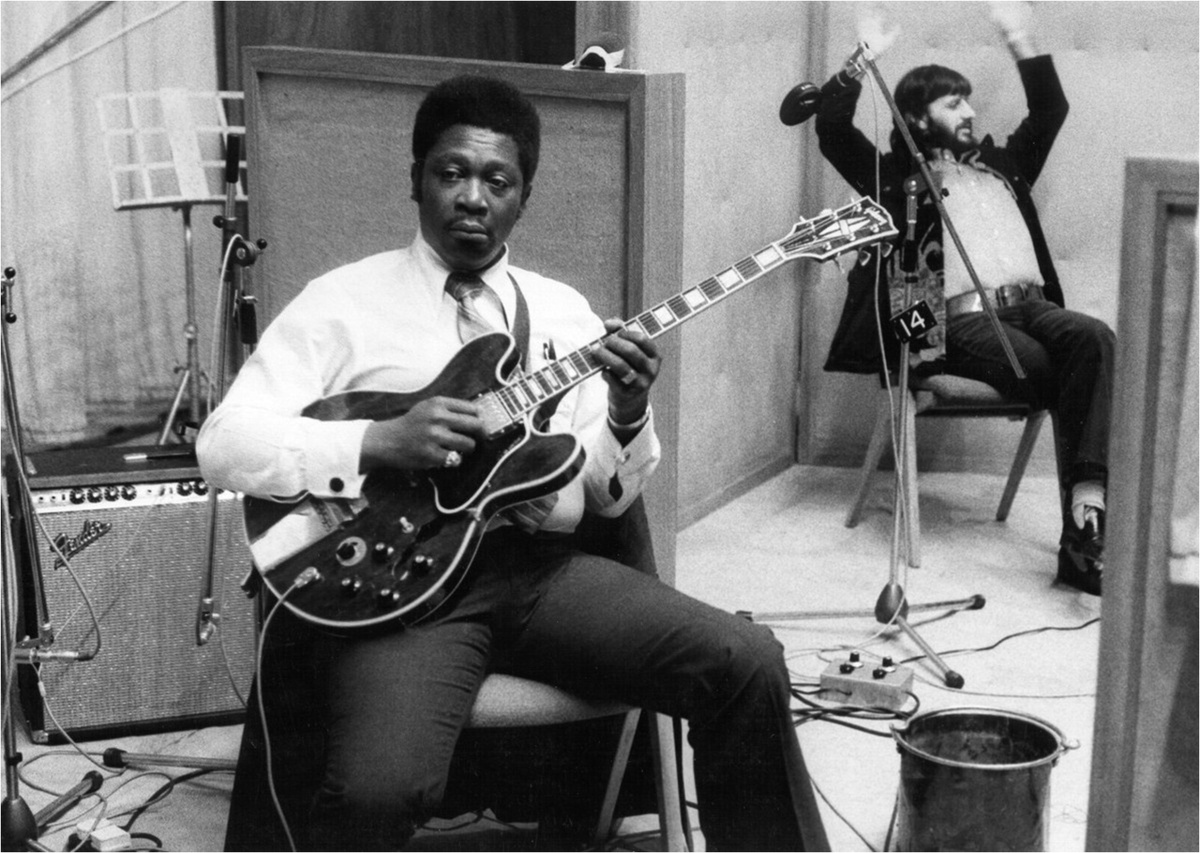 Б. Б. Кинг в студии с Ринго Старром во время записи его альбома 'B. B. King in London' в июне 1971 года. Фото: Michael Ochs Archives/Getty Images
