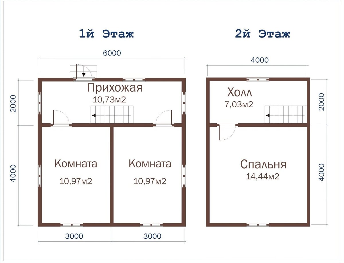 Проект дома на 6 комнат двухэтажный