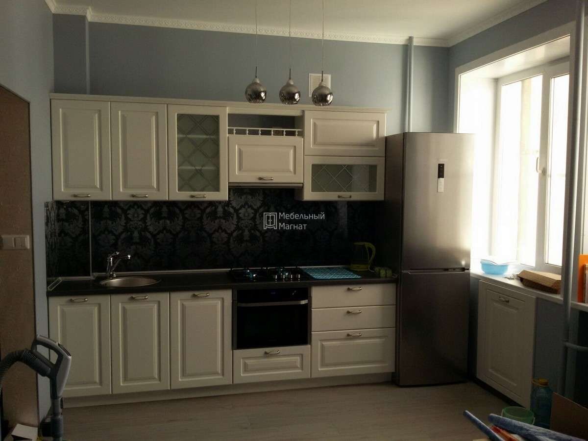 Кухня неоклассика белая - на заказ была реализована на нашем производстве по предварительному 3D дизайну. Оплачивали в рассрочку на 3 месяца. Была предоставлена 2-летняя гарантия