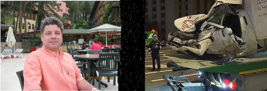 Справа на фото машина, в которой погиб Сергей Захаров, она не подлежит восстановлению