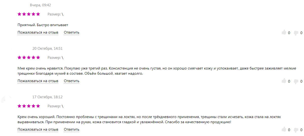 Отзывы о креме