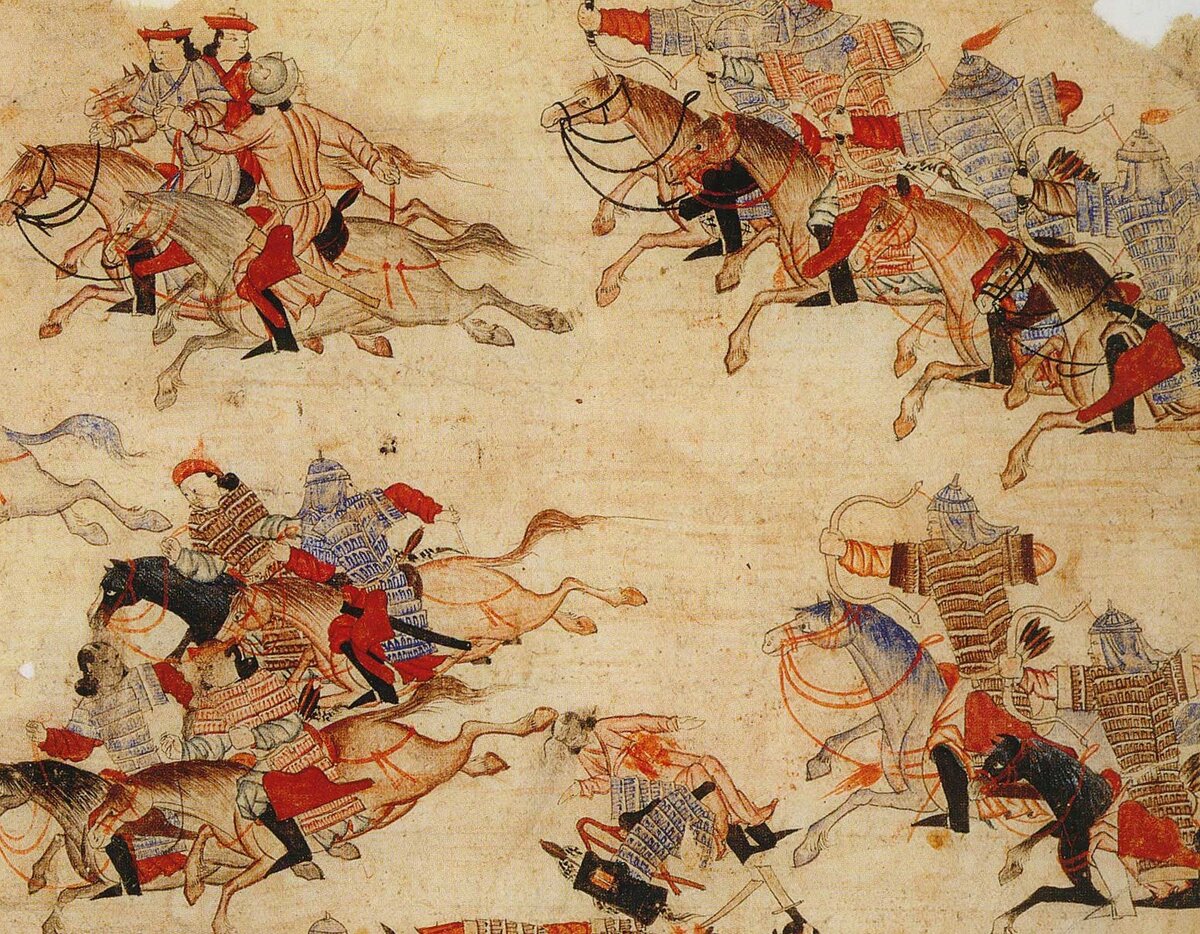 гравюра изображающая армию монголов