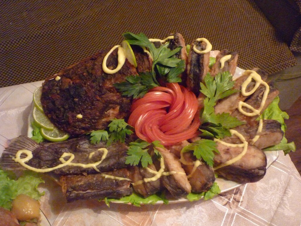 Жареный сом