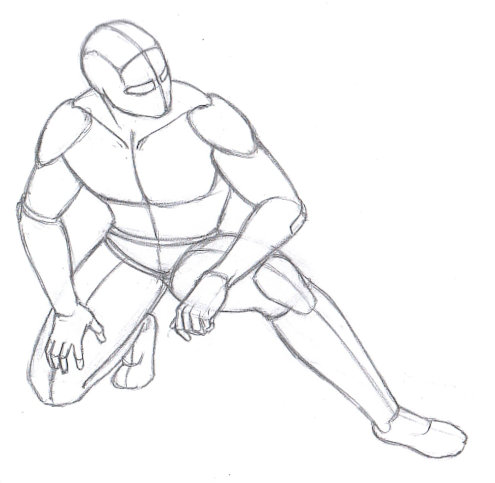 Манекен присел (вид спереди)