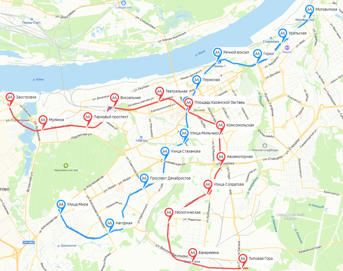 Карта схема пермь