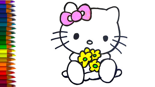 Как раскрашивать hello kitty