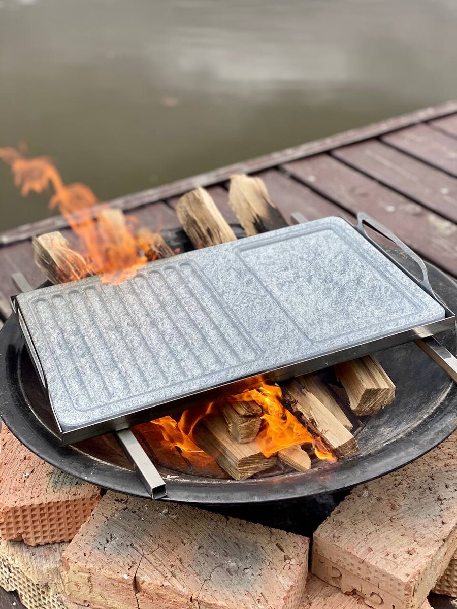 Процес разогрева Вулканической плиты VasilevGrill