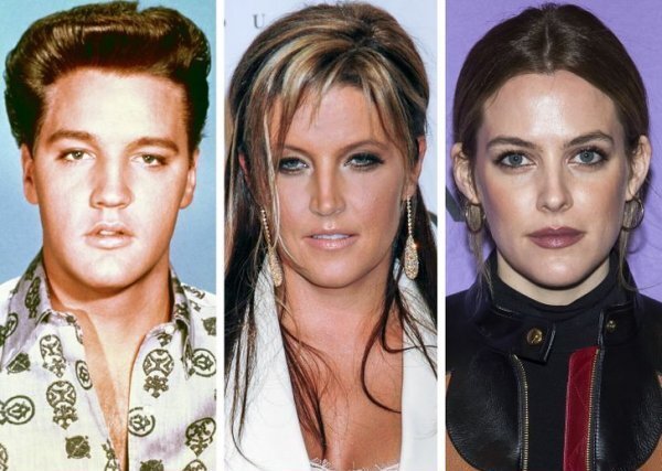 Элвис Пресли, его дочь Лиза Мари Пресли и  внучка Райли Кио