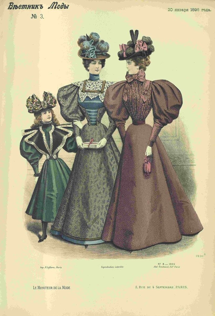 Наряды для прогулок, январь 1896 года.