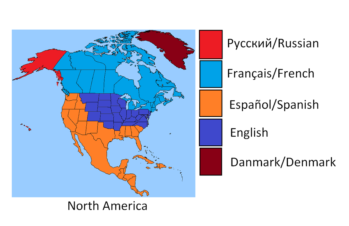 Карта языков америки